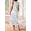 Ekouaer Women’s Nightgowns Long Sleeveless Night gown with Pockets Soft Ladies Nightdress(Leaf Blue)