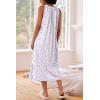 Ekouaer Women’s Nightgowns Long Sleeveless Night gown with Pockets Soft Ladies Nightdress(Leaf Purple)