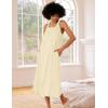 Ekouaer Women’s Nightgowns Long Sleeveless Night gown with Pockets Soft Ladies Nightdress(Lemon)