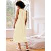 Ekouaer Women’s Nightgowns Long Sleeveless Night gown with Pockets Soft Ladies Nightdress(Lemon)