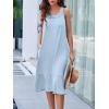 Ekouaer Women’s Nightgowns Long Sleeveless Night gown with Pockets Soft Ladies Nightdress(Light Blue)