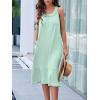 Ekouaer Women’s Nightgowns Long Sleeveless Night gown with Pockets Soft Ladies Nightdress(Light Green)