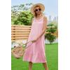 Ekouaer Women’s Nightgowns Long Sleeveless Night gown with Pockets Soft Ladies Nightdress(Pink)