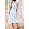 Ekouaer Women’s Nightgowns Long Sleeveless Night gown with Pockets Soft Ladies Nightdress(Vine Blue)