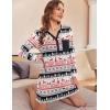 Ekouaer Women’s Nightshirt Long Sleeve Button Down Nightgown V-Neck Sleepwear Casual Pajama Dress(Christmas Print)