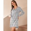 Ekouaer Women’s Nightshirt Long Sleeve Button Down Nightgown V-Neck Sleepwear Casual Pajama Dress(Grey Stars Print)