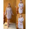 Ekouaer Women’s Nightshirt Long Sleeve Button Down Nightgown V-Neck Sleepwear Casual Pajama Dress(Grey Stars Print)