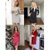 Ekouaer Women’s Nightshirt Long Sleeve Button Down Nightgown V-Neck Sleepwear Casual Pajama Dress(Purple)