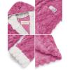 Ekouaer Womens Plush Robes Long Soft Jacquard Fluffy Bathrobe Hooded Robe Sleepwear with Pockets(Peach Pink)