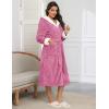 Ekouaer Womens Plush Robes Long Soft Jacquard Fluffy Bathrobe Hooded Robe Sleepwear with Pockets(Peach Pink)