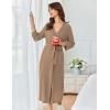 Ekouaer Women’s Robe Long Waffle Knit Bathrobe Lightweight Soft Kimono Robes Loungewear S-XXL(Big Waffle-khaki)
