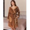 Ekouaer Women’s Robes Knee Length Hooded Bathrobe Cute House Coats with Pockets S-XXL(Brown)