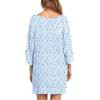 Ekouaer Women’s Sleepshirt Deep V Neck Nightgown Batwing Nightshirt Oversized Sleepwear(Blue Green Flower)