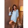 Ekouaer Women’s Sleepshirt Deep V Neck Nightgown Batwing Nightshirt Oversized Sleepwear(Blue Green Flower)