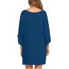 Ekouaer Women’s Sleepshirt Deep V Neck Nightgown Batwing Nightshirt Oversized Sleepwear(Blue1)