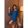 Ekouaer Women’s Sleepshirt Deep V Neck Nightgown Batwing Nightshirt Oversized Sleepwear(Blue1)