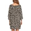 Ekouaer Women’s Sleepshirt Deep V Neck Nightgown Batwing Nightshirt Oversized Sleepwear(Brown Leopard)