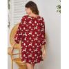 Ekouaer Women’s Sleepshirt Deep V Neck Nightgown Batwing Nightshirt Oversized Sleepwear(Christmas Snowflake)