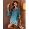 Ekouaer Women’s Sleepshirt Deep V Neck Nightgown Batwing Nightshirt Oversized Sleepwear(Flower Branch)