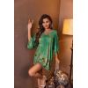 Ekouaer Women’s Sleepshirt Deep V Neck Nightgown Batwing Nightshirt Oversized Sleepwear(Green Flower)