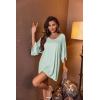 Ekouaer Women’s Sleepshirt Deep V Neck Nightgown Batwing Nightshirt Oversized Sleepwear(Light Green)
