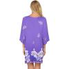 Ekouaer Women’s Sleepshirt Deep V Neck Nightgown Batwing Nightshirt Oversized Sleepwear(Purple Flower)