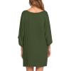 Ekouaer Women’s Sleepshirt Deep V Neck Nightgown Batwing Nightshirt Oversized Sleepwear(Z-army Green)