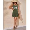 Ekouaer Women’s Tank Nightgown V Neck Sleepshirts Soft Sleeveless Chemise Nightdress S-XXL(Army Green Letter)