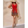 Ekouaer Women’s Tank Nightgown V Neck Sleepshirts Soft Sleeveless Chemise Nightdress S-XXL(Red Floral)