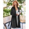 Ekouaer Women’s Velour Bathrobe – Knee Length, Warm, Plush, Long Sleeve Lounge Robe(Black)