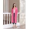 Ekouaer Zipper Robes for Women Long Knit Bathrobes Lightweight Full Length Housecoat with Pockets Nightgown S-3XL(Peach)