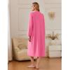 Ekouaer Zipper Robes for Women Long Knit Bathrobes Lightweight Full Length Housecoat with Pockets Nightgown S-3XL(Peach)