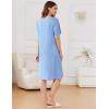 Ekouaer Zipper Robes for Women Short Sleeve House Coats Lightweight Bathrobe Nightgowns with Pockets S-3XL(Light Blue New)