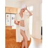 Ekouaer Zipper Robes for Women Waffle Knit Bathrobes Short Lightweight Knee Length Loungewear with Pockets S-XXL(A-beige)