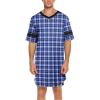 Ekouaer Men’s Nightshirt Comfy Nightwear Big&Tall V Neck Short Sleeve Soft Loose Pajama Sleep Shirt(Pattern 5)