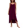 Ekouaer Nightgown for Women Sleeveless Night Gown Long Sleepdress Soft Nightshirt Full Slip Nightdress Cherry Red Large