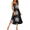 Ekouaer Sleeveless Nightgowns for Women Long Night Gown Pleated Full Length Sleepwear Tank Sleep Dress Slit Dress S-2XL(Black Flower)