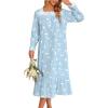 Ekouaer Victorian Nightgown 100% Cotton Long Sleeve Vintage Old Fashioned Gown for Women(White Bird)