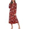 Ekouaer Women Flannel Nightgown Full Length Boyfriend Nightshirt Plaid Long Sleep Dress with Button Loungewear S-XXXL(Red Christmas)