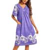 Ekouaer Womens House Dress Floral Print Moo Moos Nightgowns Moomoo Dresses Mumus with Pockets(Lilac)