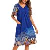 Ekouaer Womens House Dress Floral Print Moo Moos Nightgowns Moomoo Dresses Mumus with Pockets(Mandala Blue)