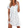 White Blue Floral