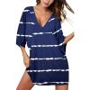 Navy White Striped
