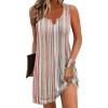 Ekouaer Women’s Tank Nightgown V Neck Sleepshirts Soft Sleeveless Chemise Nightdress S-XXL(Colorful Stripe)