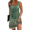 Ekouaer Women’s Tank Nightgown V Neck Sleepshirts Soft Sleeveless Chemise Nightdress S-XXL(Green Floral)