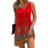Ekouaer Women’s Tank Nightgown V Neck Sleepshirts Soft Sleeveless Chemise Nightdress S-XXL(Red Floral)