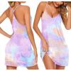 Ekouaer Women’s V Neck Racerback Sleeveless Nightgown(Lavender Tie Dye)
