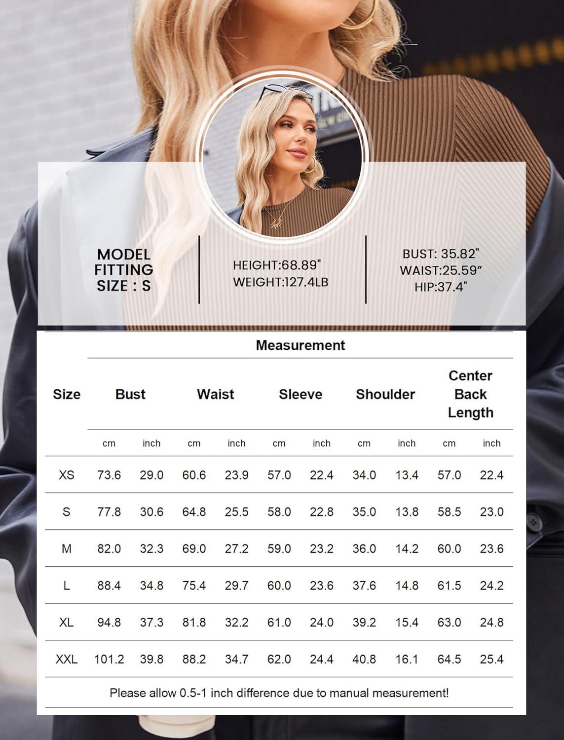 imageEkouaer Womens Long Sleeve Shirts Crew Neck Stretchy Fitted Ribbed Tops Basic Base Layer Soft Thermal Undershirts TeeKhaki