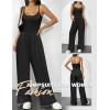 Ekouaer Jumpsuits for Women Sleeveless Spaghetti Strap Womens Jumpsuit One Piece Wide Leg Summer Romper With Pockets 2026(Black)