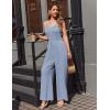 Ekouaer Jumpsuits for Women Sleeveless Spaghetti Strap Womens Jumpsuit One Piece Wide Leg Summer Romper With Pockets 2026(Grayish Blue)